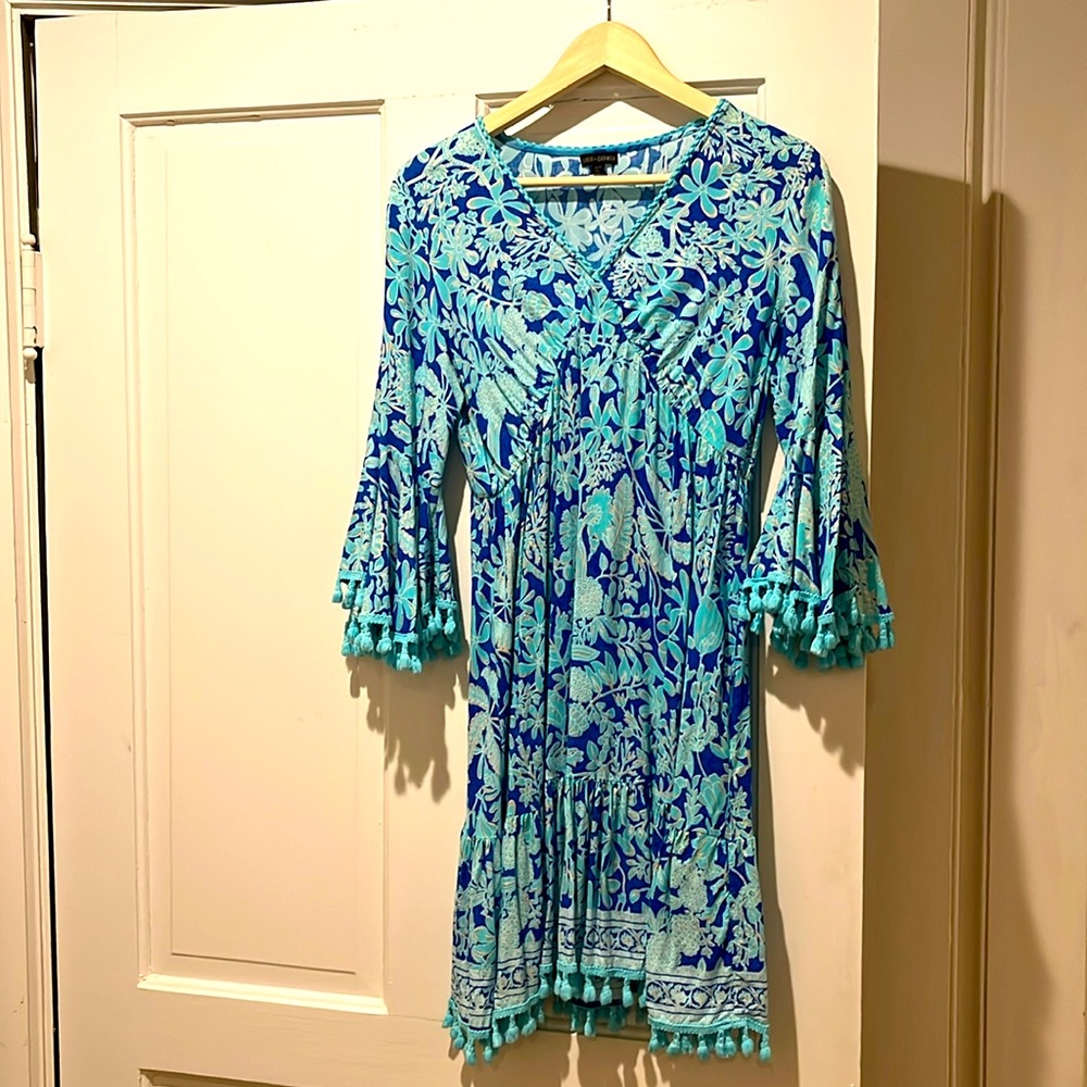 Coco and Carmen blue floral dresss size sm/md